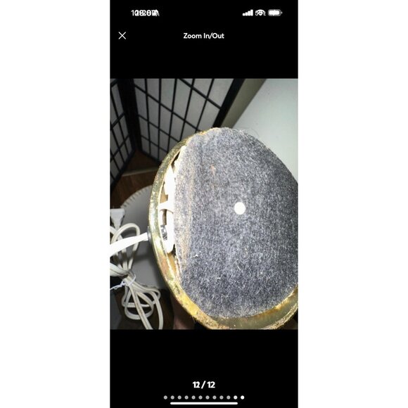 Lamp Vintage Boudoir White Milk Glass Floral Lampshade Brass Table Lamp FLAW - Picture 2 of 11